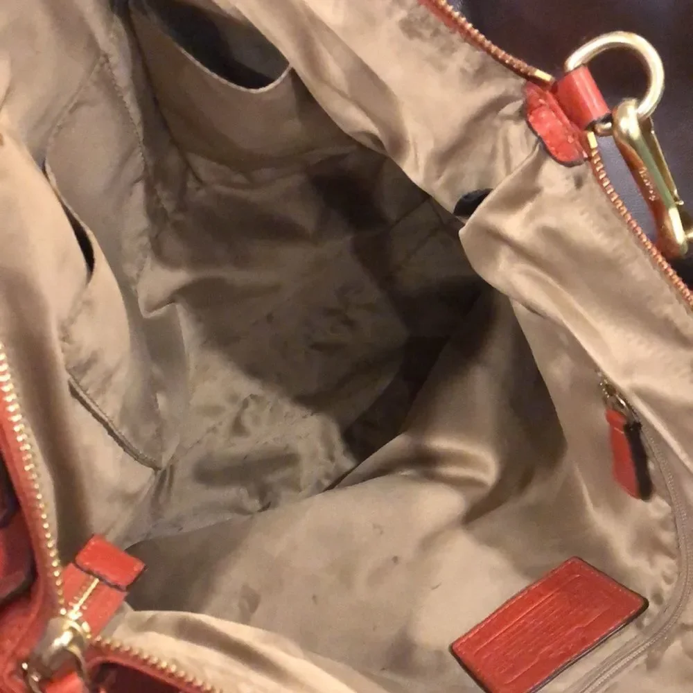 COACH Copper Orange Leather Hobo Satchel Crossbody Shoulder Bag Vintage